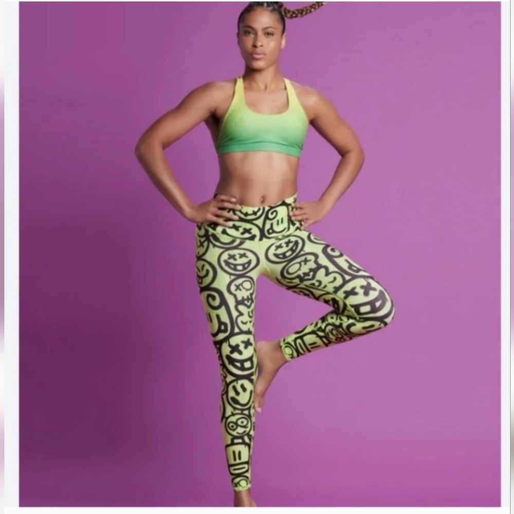 ✨️🙂🍈 Niyama Sol HAPPY  Barefoot Leggings Neon Lime S BNWOT